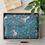 Octopus Jellyfish Aquamarines blaues Muster Seidenpapier (Geschenk)
