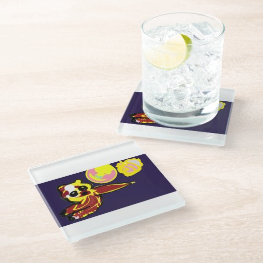 Octopus joy glasuntersetzer (Schrägansicht)