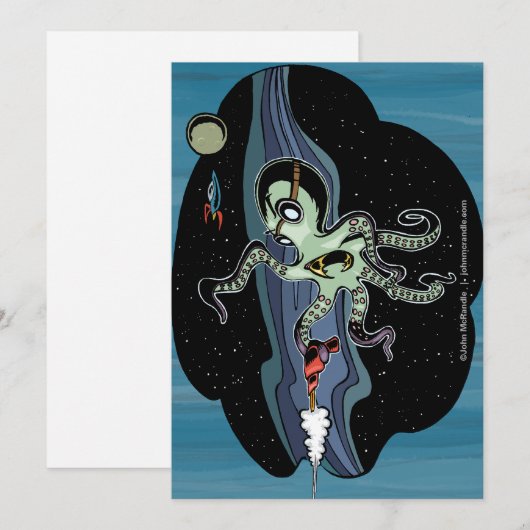 Octopus-Karte Feiertagskarte (Vorne/Hinten)