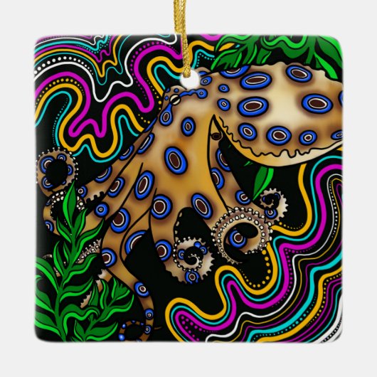 Octopus Keramik Ornament (Vorderseite)