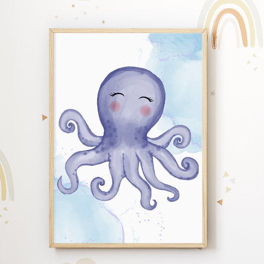 Octopus Kinderzimmer Poster Sea Animal Kids