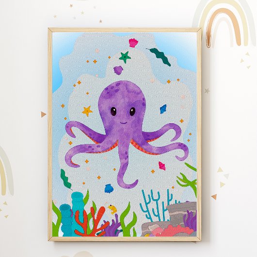 Octopus Kinderzimmer Print Animal Kids Room Poster