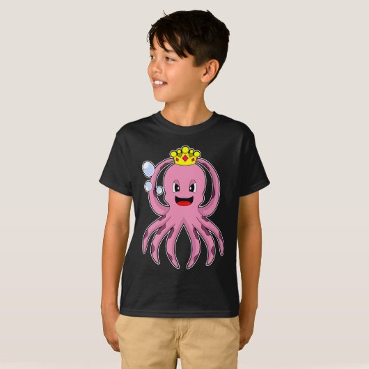 Octopus King Crown T-Shirt (Vorne ganz)