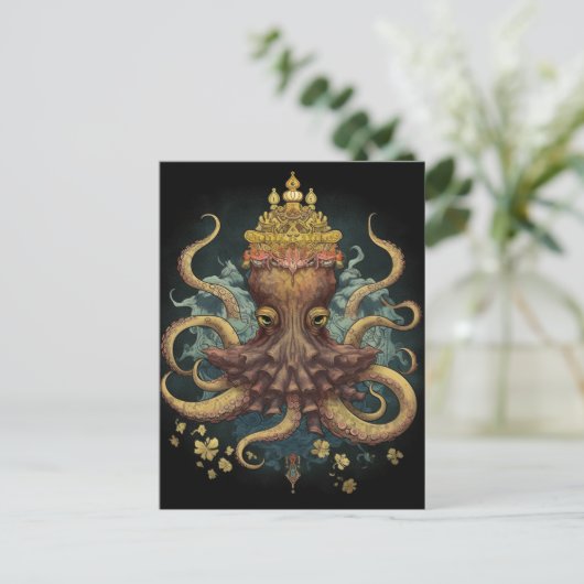 Octopus King Postkarte (Stehend Vorderseite)