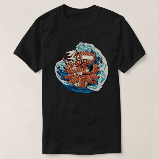 Octopus Kraken Eating Japanese Ramen 1 T-Shirt (Design vorne)