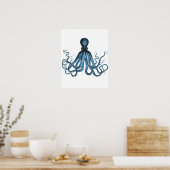 Octopus kraken Meeres-Strand nautische Küste Poster (Küche)