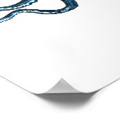 Octopus kraken Meeres-Strand nautische Küste Poster (Ecke)