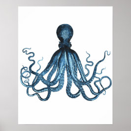 Octopus kraken Meeres-Strand nautische Küste Poster