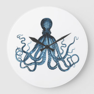 Octopus kraken nautical coastal ocean beach sea große wanduhr