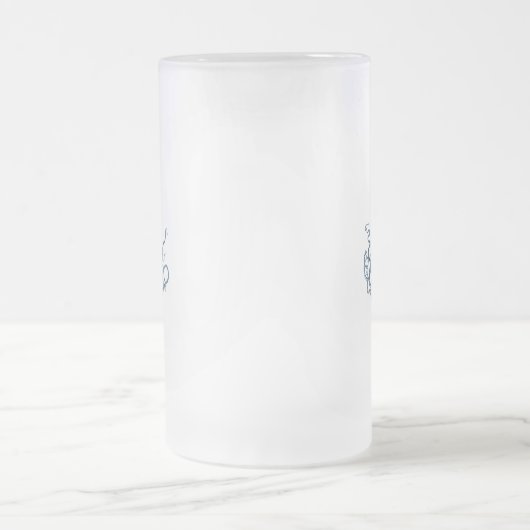 Octopus kraken nautischer Küstenstrand Blau Mattglas Bierglas (Mittel)