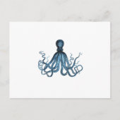 Octopus kraken nautischer Küstenstrand blau Postkarte (Vorderseite)
