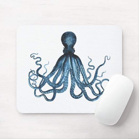 Octopus kraken nautischer Küstenstrand Mousepad (Mit Mouse)