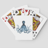 Octopus kraken nautischer Küstenstrand Spielkarten (Rückseite)