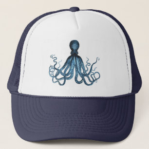 Octopus kraken nautischer Küstenstrand Truckerkappe