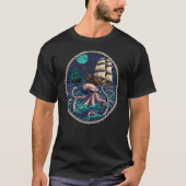 Octopus Kraken Pirate Ship - Buccaneer Freebooter T-Shirt (Vorderseite)