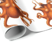 Octopus Kraken Vintag Art Illustration Geschenkpapier (Rolleneckpunkt)