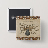 Octopus Kraken Vintag Illustration Button (Vorne & Hinten)