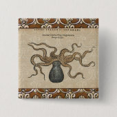 Octopus Kraken Vintag Illustration Button (Vorderseite)