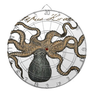 Octopus Kraken Vintag Illustration Dartscheibe