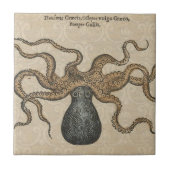 Octopus Kraken Vintag Illustration Fliese (Vorderseite)
