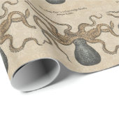 Octopus Kraken Vintag Illustration Geschenkpapier (Rolleneckpunkt)