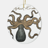 Octopus Kraken Vintag Illustration Keramik Ornament (Links)
