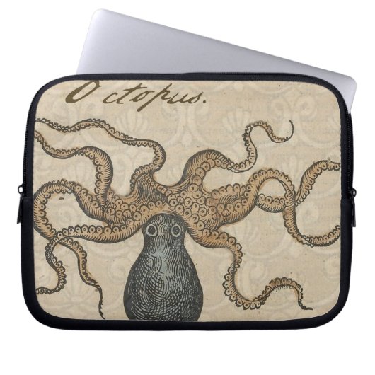 Octopus Kraken Vintag Illustration Laptopschutzhülle (Vorderseite)