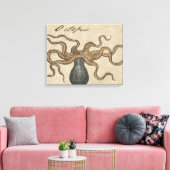 Octopus Kraken Vintag Illustration Leinwanddruck (Insitu (Wohnzimmer))