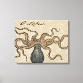 Octopus Kraken Vintag Illustration Leinwanddruck (Vorderseite)