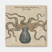 Octopus Kraken Vintag Illustration Magnet (Vorne)