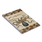 Octopus Kraken Vintag Illustration Notizblock (Rechte Seite)