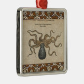 Octopus Kraken Vintag Illustration Ornament Aus Metall (Rechts)