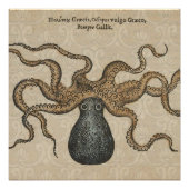 Octopus Kraken Vintag Illustration Poster (Vorderseite)