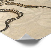 Octopus Kraken Vintag Illustration Poster (Ecke)