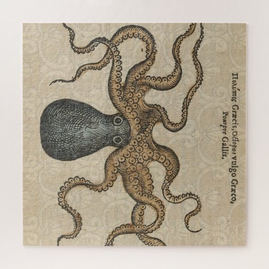 Octopus Kraken Vintag Illustration Puzzle (Horizontal)