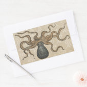 Octopus Kraken Vintag Illustration Rechteckiger Aufkleber (Umschlag)