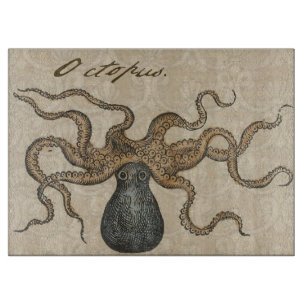 Octopus Kraken Vintag Illustration Schneidebrett