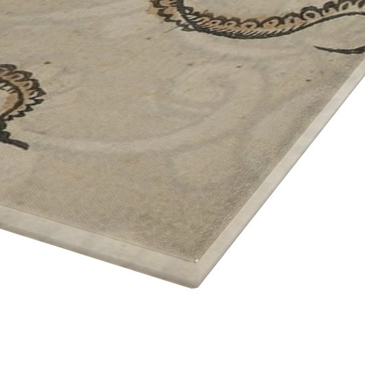 Octopus Kraken Vintag Illustration Schneidebrett (Ecke)