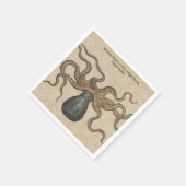 Octopus Kraken Vintag Illustration Serviette (Ecke)