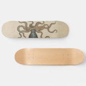 Octopus Kraken Vintag Illustration Skateboard (Horizontal)