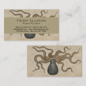 Octopus Kraken Vintag Illustration Visitenkarte (Vorne/Hinten)