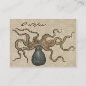 Octopus Kraken Vintag Illustration Visitenkarte (Rückseite)