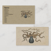 Octopus Kraken Vintag Illustration Visitenkarte (Vorne/Hinten)