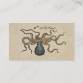 Octopus Kraken Vintag Illustration Visitenkarte (Rückseite)