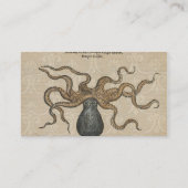 Octopus Kraken Vintag Illustration Visitenkarte (Rückseite)
