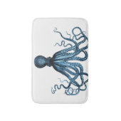 Octopus Küstenstrand Blau weiße Badematten (Vorderseite Vertikal)