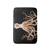 Octopus Küstenstrand Schwarze Badematten (Vorderseite Vertikal)