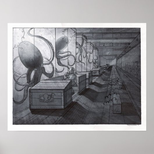 Octopus Labrador Ride Print Poster (Vorne)