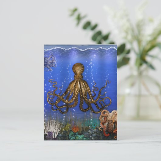 Octopus' Lair - farbenfroh Postkarte (Stehend Vorderseite)