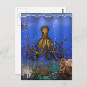 Octopus' Lair - farbenfroh Postkarte (Vorne/Hinten)